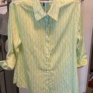 Foxcroft wrinkle free shaped fit 3/4 cuffed sleeve button down